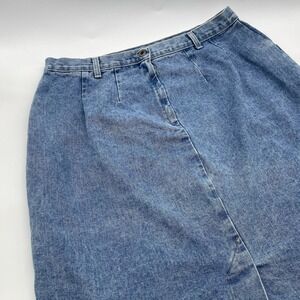 St Johns Bay Jean Skirt Womens Sz 20 Blue Denim Midi‎ Length Vintage USA 90s